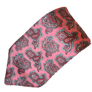 Vintage Christian Dior Pink Paisley Silk Necktie 3" x 58"